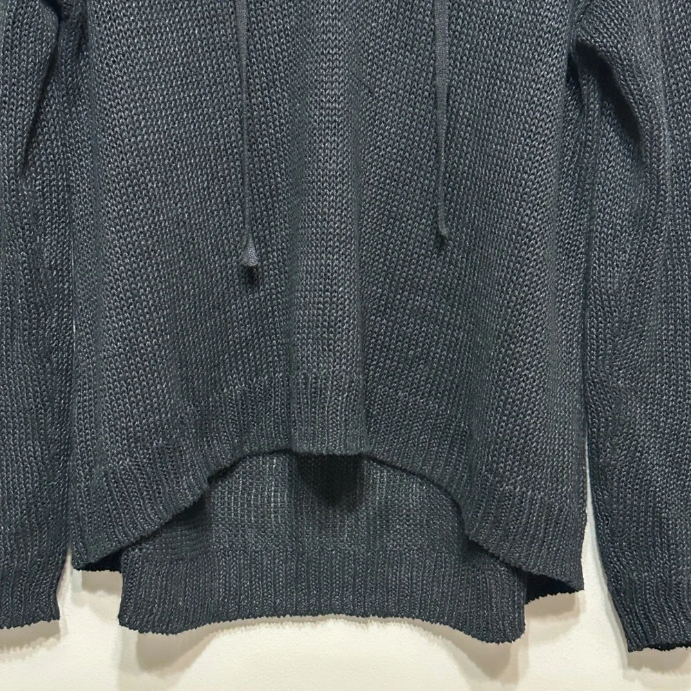 J.Crew Linen Open Knit Sweater Womens M Lace Up Pullover Oversized Slouchy Beach